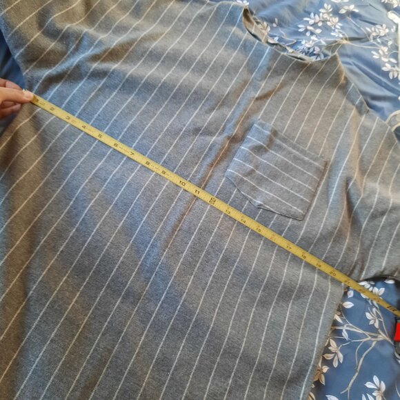 ZARA Gray Pinstripe Dolman Sleeve Pocket Cocoon Tunic Shift Dress - Size S - Picture 14 of 16